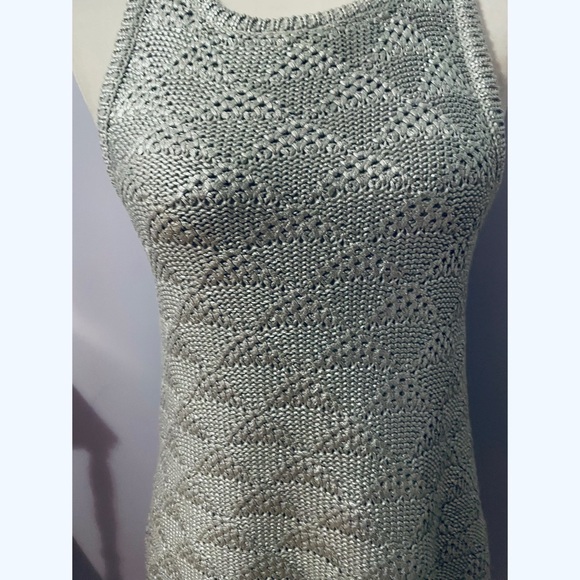 Anthropologie Moth Sana Foil Metallic Sleeveless Sweater - Picture 5 of 6